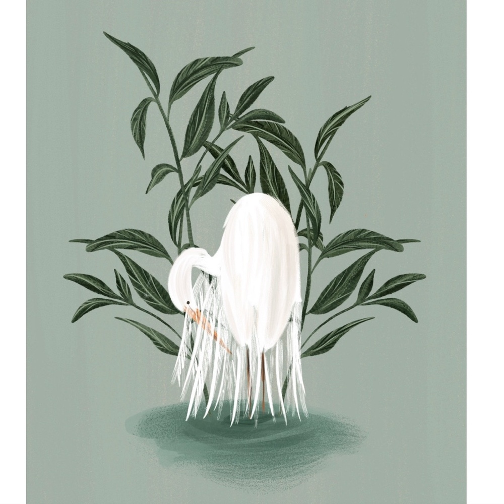 11x14" Chinoiserie Heron Print